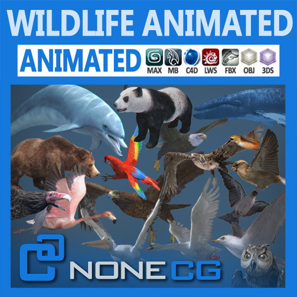 rigged dolphin eagles 3d model - Animated Wildlife MegaPack by NONECG