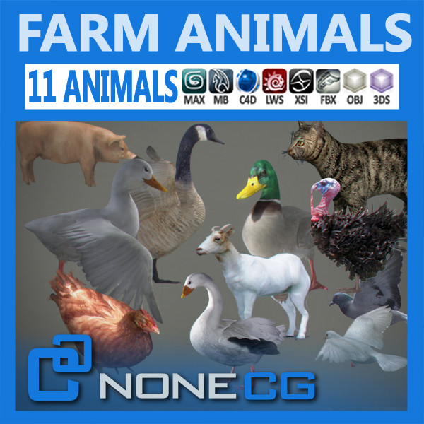 3ds max farm turkey doves - Farm Animals Pack by NONECG