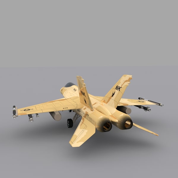f a-18 hornet fighter jet 3d fbx - F/A-18 Super Hornet Desert by AcharyaD