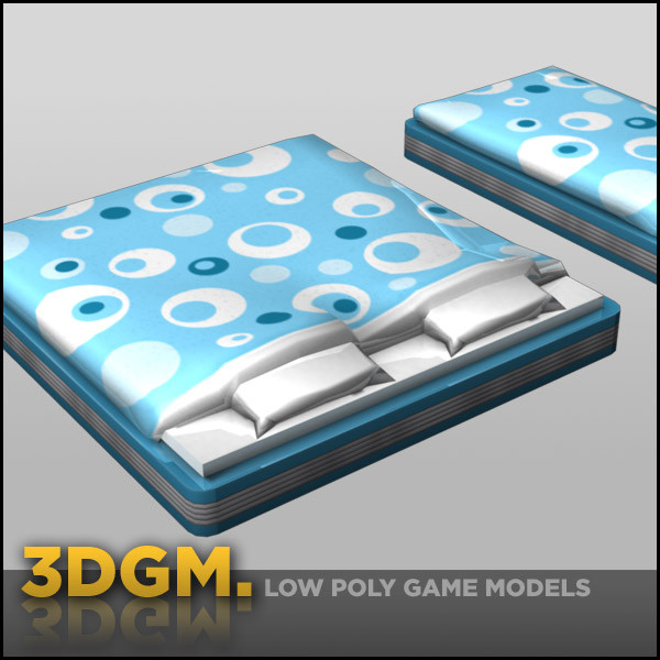 bed retro design 3d obj - bed retro design 3DGM by 3D Game Models
