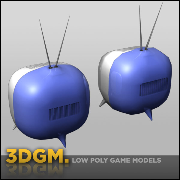 television retro design 3d obj - Television retro design 3DGM by 3D Game Models