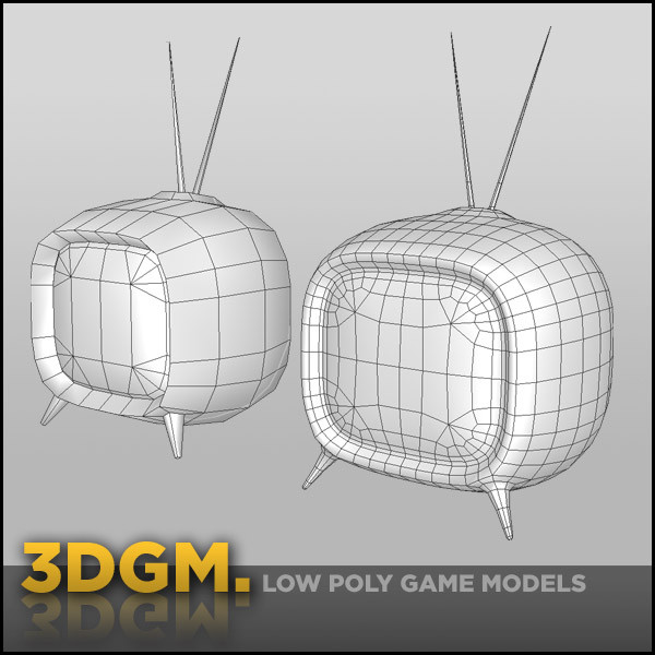 television retro design 3d obj - Television retro design 3DGM by 3D Game Models