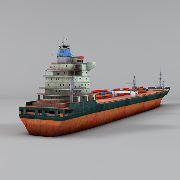 commercial cargo ship 3d max - Cargo Ship by NesAn Studio
