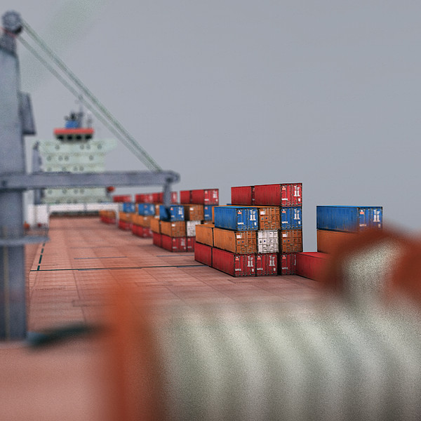 commercial cargo ship 3d max - Cargo Ship by NesAn Studio