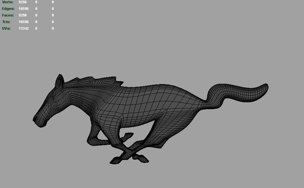 maya mustang car - Mustang 2009 3d Logo by Serega Rozhnov