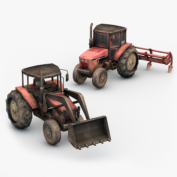 3d tractor industrial plow - Tractors by NesAn Studio
