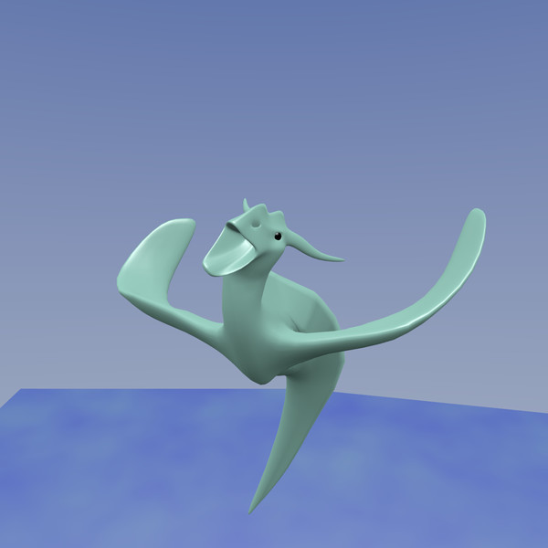 dragon sea 3d model - Sea Dragon for game by fantazir
