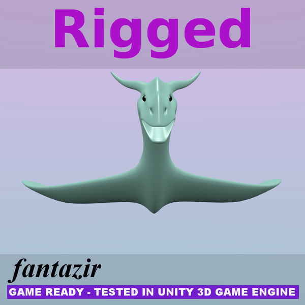 dragon sea 3d model - Sea Dragon for game by fantazir