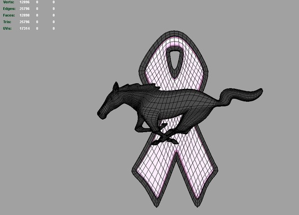 mustang 2009 wariorsin 3d 3ds - Mustang 2009 Wariorsin Pink 3d Logo by Serega Rozhnov