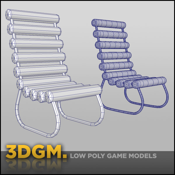 chair retro 3d model - chair retro 3DGM by 3D Game Models