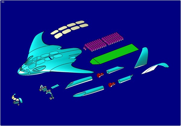 3dsmax new wave eco aircraft - New Wave Eco Aircraft Transport Assembly Model by RodgerSaintJohn