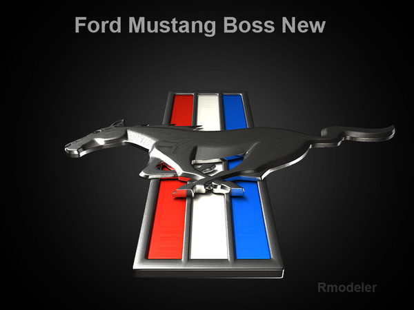 3d model of mustang car - Mustang Boss 2010 3d Logo by Serega Rozhnov