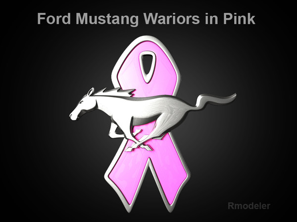 3ds max mustang car - Mustang 2010 Wariorsin Pink 3d Logo by Serega Rozhnov