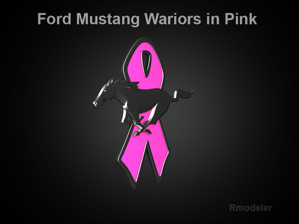 3ds max mustang car - Mustang 2010 Wariorsin Pink 3d Logo by Serega Rozhnov
