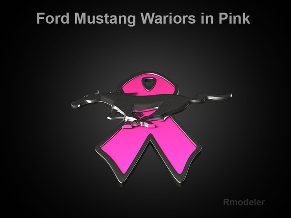 3ds max mustang car - Mustang 2010 Wariorsin Pink 3d Logo by Serega Rozhnov