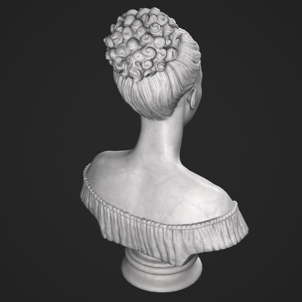 decorative bust lady 3d max - Lady Bust by clay master