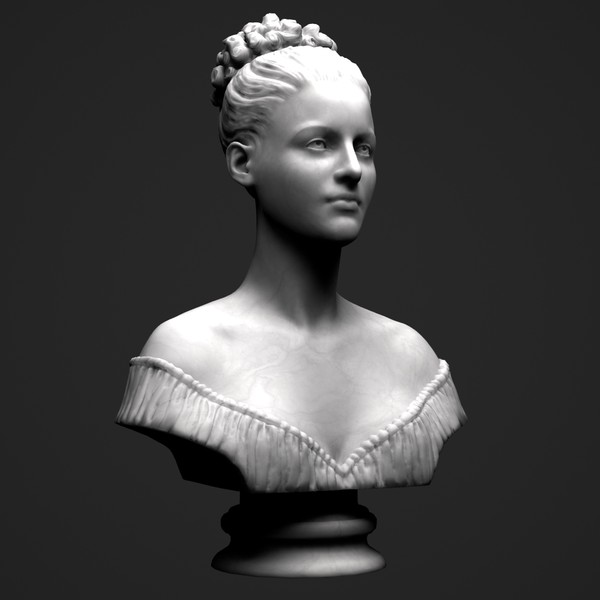 decorative bust lady 3d max - Lady Bust by clay master