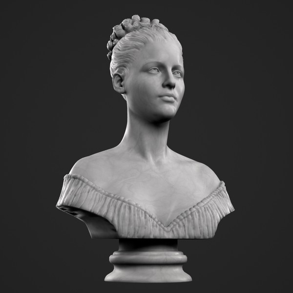 decorative bust lady 3d max - Lady Bust by clay master