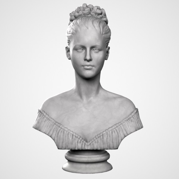 decorative bust lady 3d max - Lady Bust by clay master