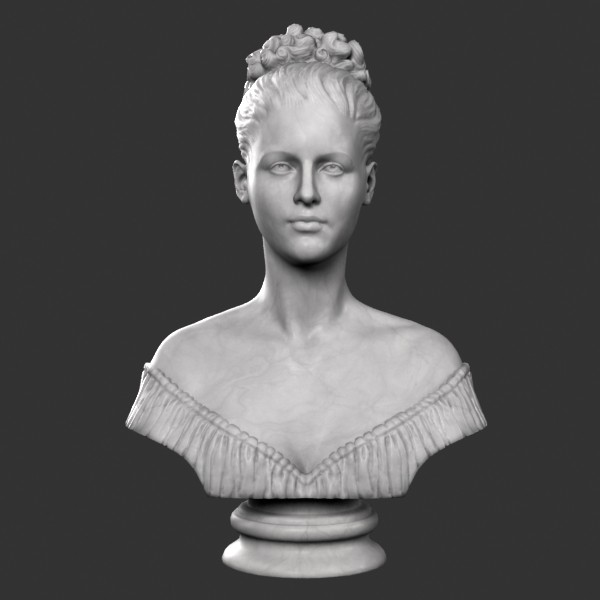 decorative bust lady 3d max - Lady Bust by clay master