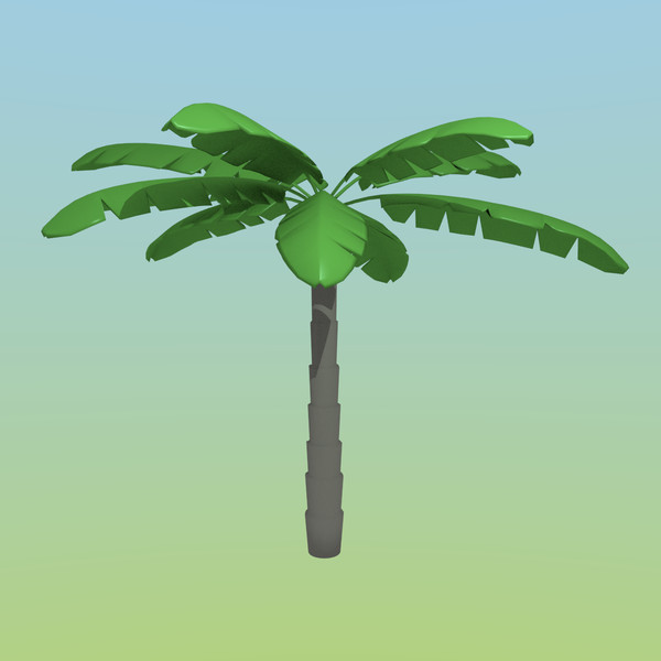 3dsmax palm tree - Cartoon Palm for Game by fantazir