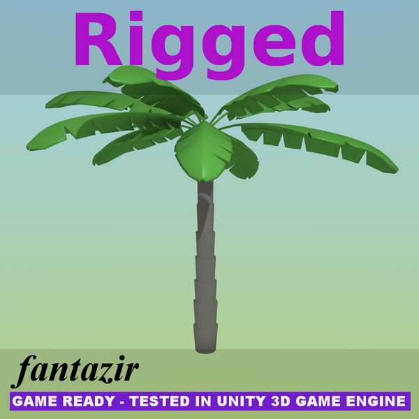 3dsmax palm tree - Cartoon Palm for Game by fantazir