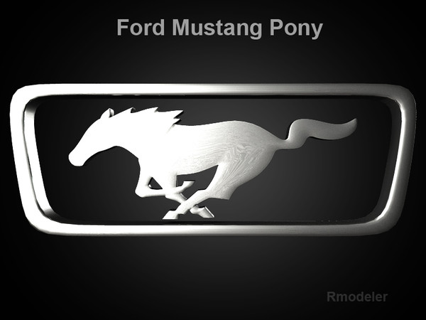 mustang pony 3d model - Mustang Pony 3d Logo by Serega Rozhnov