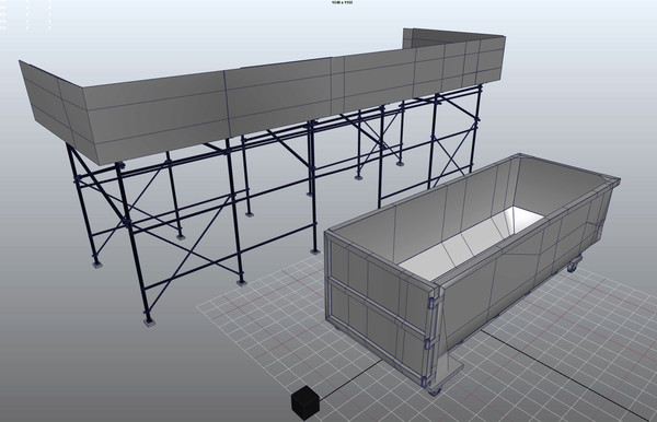 maya scaffolding dumpster - NYC_Scaffolding by damaggio