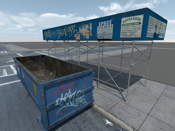 maya scaffolding dumpster - NYC_Scaffolding by damaggio