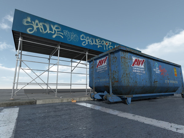 maya scaffolding dumpster - NYC_Scaffolding by damaggio