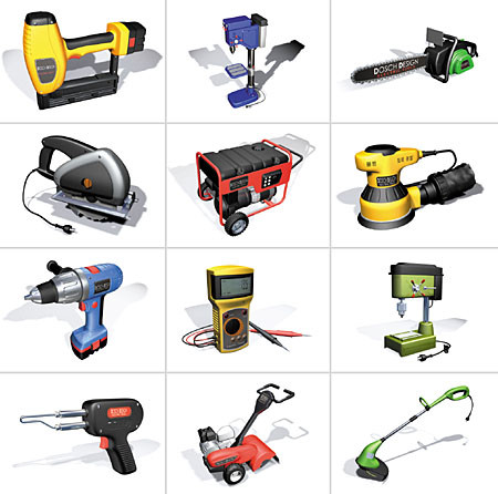 electric tools 3d model - DOSCH 3D - Electric Tools... by Dosch Design