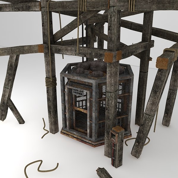 elevator old 3d 3ds - old elevator textured... by Litarvan