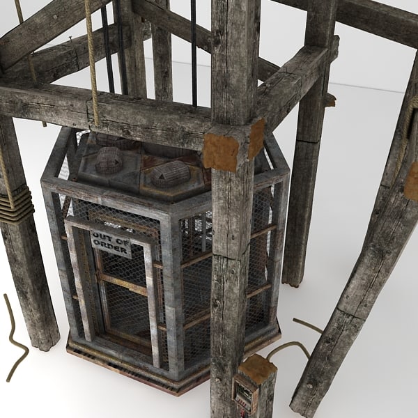elevator old 3d 3ds - old elevator textured... by Litarvan