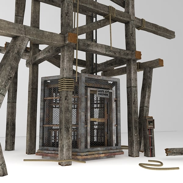 elevator old 3d 3ds - old elevator textured... by Litarvan