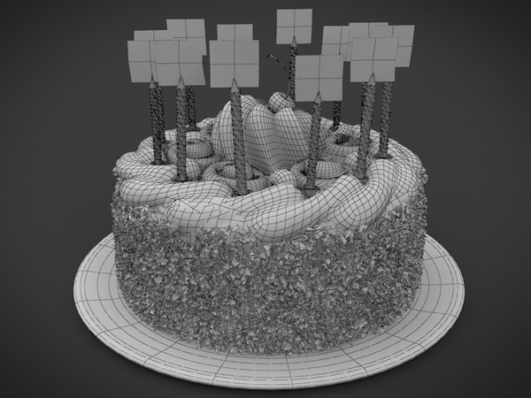 3d birthday cake - birthday cake by denisVFX