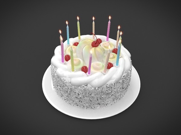 3d birthday cake - birthday cake by denisVFX