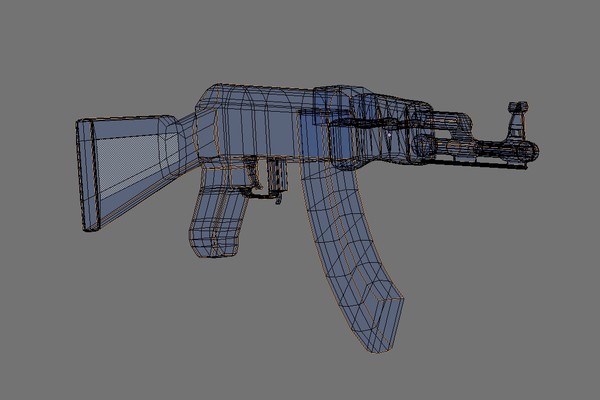 ak-47 gun 3ds - Ak-47 gun by ThinkingOnPause