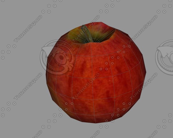 3d fruit orange apple model - fruit by byrz