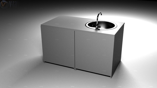 3d modern kitchen counter sink model - Modern Kitchen Counter With Sink by lip1996