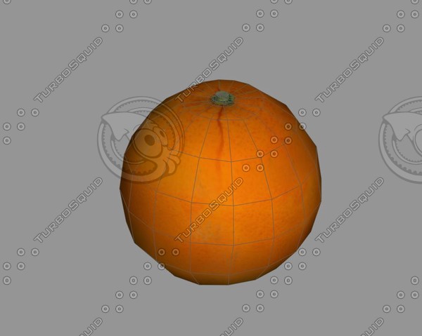 3d fruit orange apple model - fruit by byrz