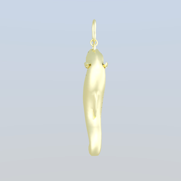 3d model earring gold - Earring Seahorse Gold by fantazir