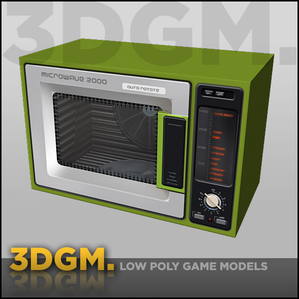 3d model microwave retro - microwave retro 3DGM by 3D Game Models