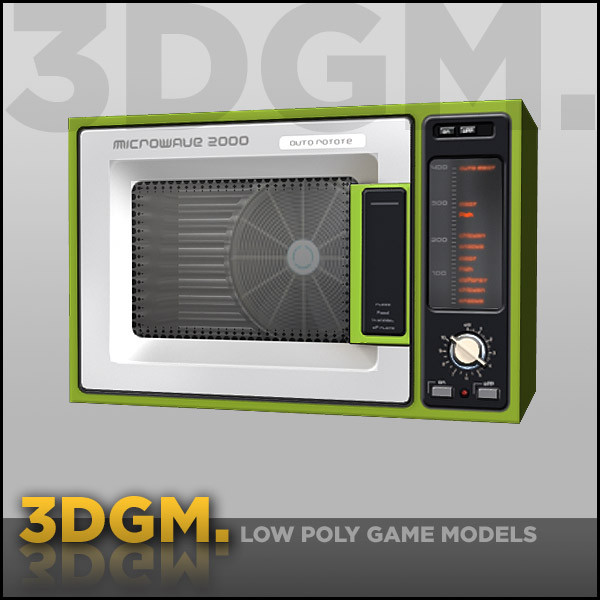 3d model microwave retro - microwave retro 3DGM by 3D Game Models