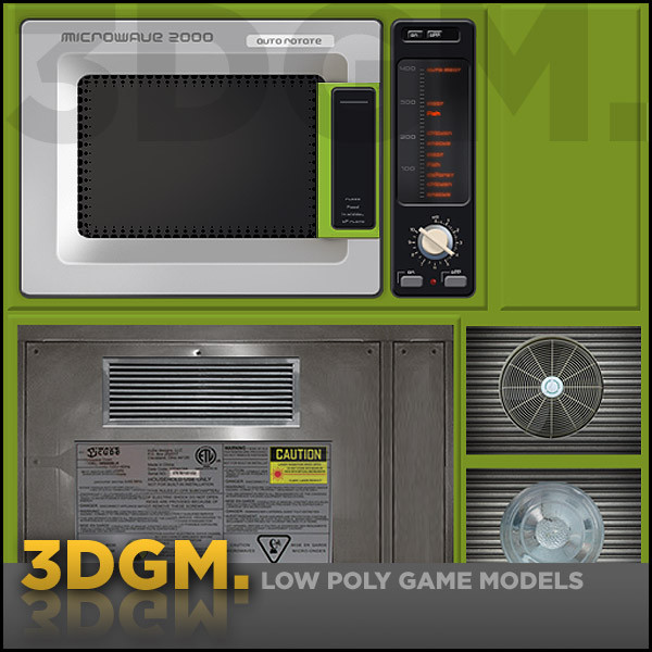 3d model microwave retro - microwave retro 3DGM by 3D Game Models