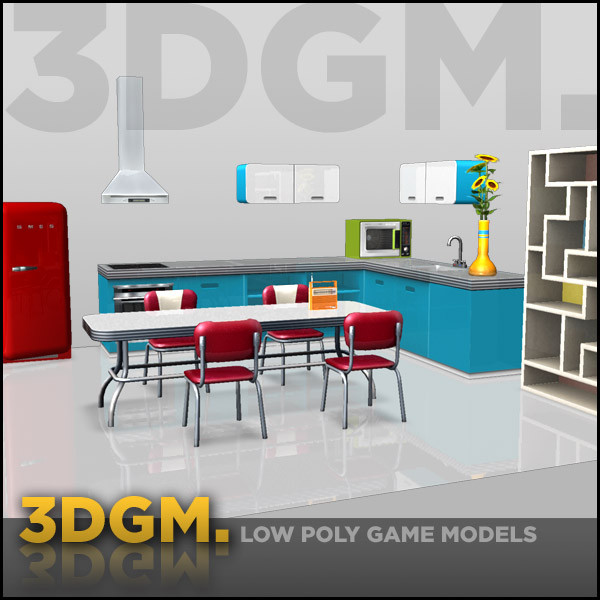 obj kitchen retro 3dgm - kitchen retro collection 3DGM by 3D Game Models