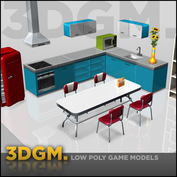 obj kitchen retro 3dgm - kitchen retro collection 3DGM by 3D Game Models