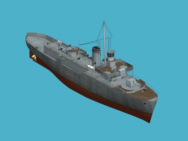 3ds max flower class corvettes - HMS Flower class corvette... by FangioDesign