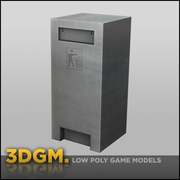 3d obj garbage bin - bin modern 3DGM by 3D Game Models