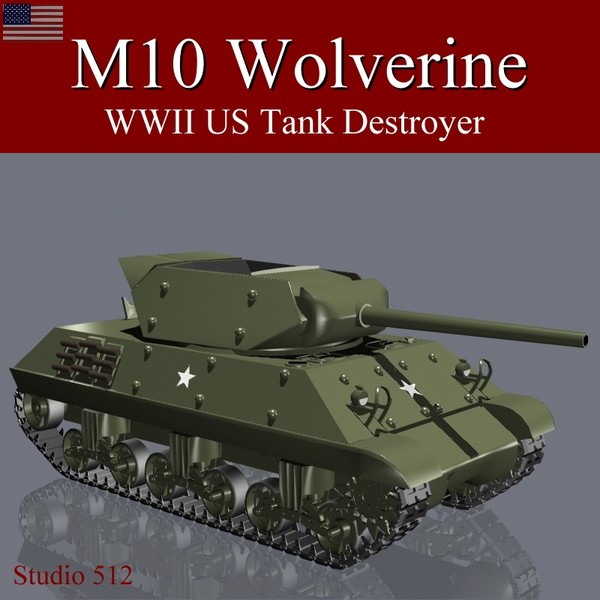 3d model m10 wolverine tank destroyer - M10 Wolverine by jhthomas512