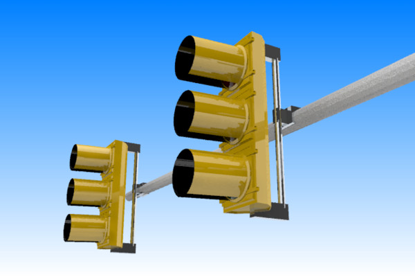 3d model 2 standard stop light - 2 Standard US Stop Lights by stoplight96